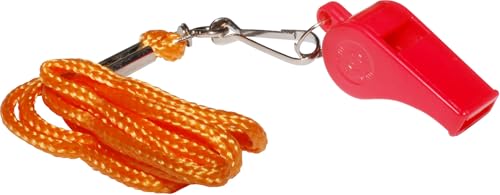C.A.O. - Sifflet avec Cordon en PVC - Couleur Rouge - Longueur 5,4 cm - Largeur 1,8 cm