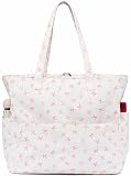 LEDAOU Große Strandtasche für Damen, wasserdicht, sanddicht, Reißverschluss, Strandtasche, Pooltasche für Schwimmen, Fitnessstudio, Lebensmittelgeschäft, Reisen, mit Nassfach, 1 Stück – rosa Schleife