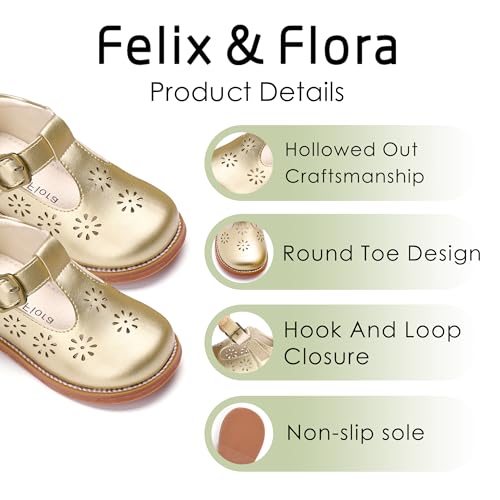 Image of Felix & Flora Toddler Little Girl Mary Jane Dress Shoes - Ballet Flats for Girl Party School Shoes