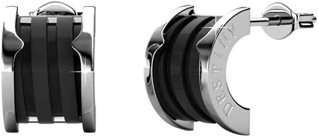 Cate & Chloe Kali Wondrous 18K Gold Half Hoop Earrings, 18k Gold Plated Earrings With Ceramic Inlay, Ceramic Earring Set for Women, Half Hoop Stud Earrings, HYPOALLERGENIC