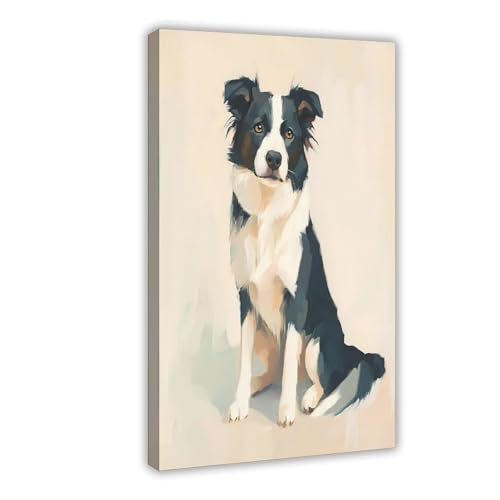 Impression sur toile Border Collie cadre décoration murale chambre bureau 40x60cm