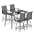 Sophia & William Outdoor Bar Set, Patio Bar Table and Chairs Set, Bar Height Patio Set - 4 x Swivel Bar Chairs(Grey), 1 x Rectangular Bar Table(Black)