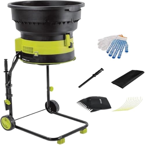 Trituradora De Hojas 2500 W,Trituradora De Hojas Eléctrica para Jardín con Ruedas,Rastrillo De Hojas, Bolsa De Almacenamiento,8000 RPM con Embudo 54 Cm Diámetro para Limpieza,50MPowerCord