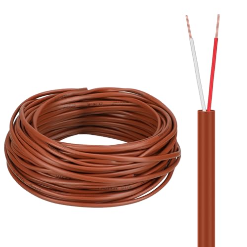 Buryeah Thermostat Wire Bell Wire Solid Copper Cable 18 Gauge ETL, Power Circuit Cable Moisture, Heat and UV Resistant for Low Voltage Applications Use(18/2,25 ft)