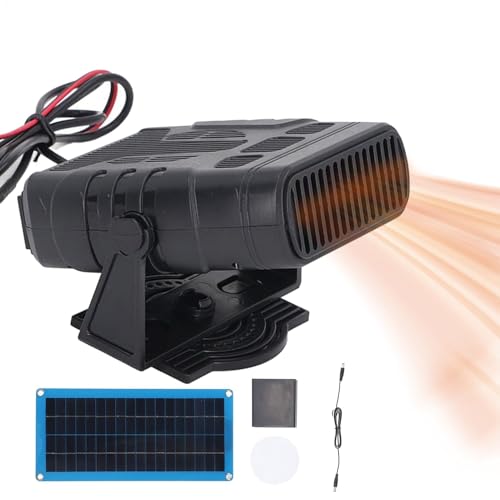 Solar Panel Greenhouse Heater Kit, Portable Monocrystalline Solar Panel Heater with USB, 30W Winter Poultry Warmer Coop Heater, Solar Heater Panel for Drying Heating Pet House Warm Wind