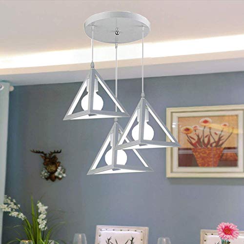 Accesorio de iluminación enjaulado de metal blanco con 3 luces 3