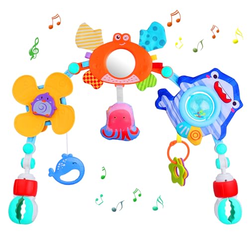 MUSIC MOBILE Baby Arch Pram Toys Clip on Cot Activity Bar for Babies