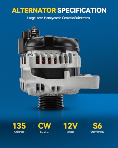 Image of PHILTOP New 11368N Alternator Compatible with 2009-2010 Ford F-150 4.6L | Alternator for 2009-2010 Ford F-150 4.6L, 135Amp 12V S6 CW IR /IF OE 11368N 11368 400-52416R 90-29-5757 AND0603 GL-952