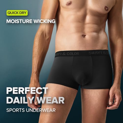 Image of 5Mayi Mens Underwear Boxer Briefs Short Leg Athletic Trunks Underwear for Men Pack No Fly