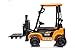 12V Kids Forklift Ride on Car, Licensed JCB Battery Powered Electric Ride On Construction Car with Liftable Fork, Remote Control, Seat Belt, Spring Suspension, Yellow
