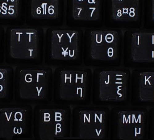 Pegatinas de teclado griegas transparentes para computadoras miniatura 2