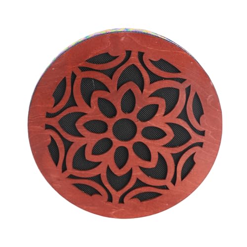 Handcrafted Birch Wood Stream Drum Portable Folk Percussion Instrument for Meditation Yoga Sound Healing Natural Ocean Wave Sound Therapy Tambourine 8in