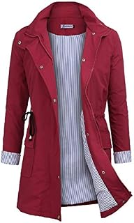 Twinklady Rain Jacket Women Windbreaker Striped Climbing Raincoats Waterproof Lightweight Outdoor Hooded Trench