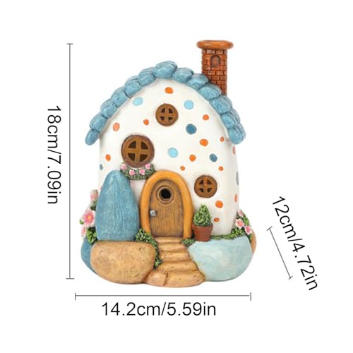 Maison de fée solaire et statuette décorative étanche pour extérieur