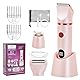 3 In 1 Damenrasierer Elektrisch, Damen Intimbereich Trimmer mit 3 Klingenköpfen, Nass/Trocken Lady Elektrorasierer für Schamhaare Gesicht Körper, IPX7 Intimrasierer Bikinitrimmer Haartrimmer Frauen