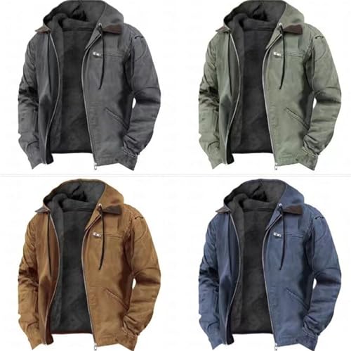 Thickened Fleece Button Jacket for Men, Warm Winter Jackets for Men, Men's Polar Fleece Warm Lined Jacket with Pockets3