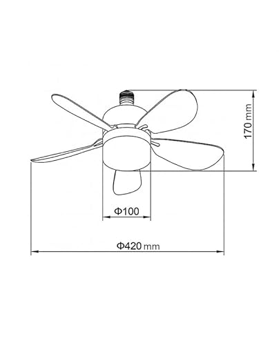 Casa Shop Ventilador de Techo LED NANO con Control Remoto, Bombilla Casquillo E27 5 Aspas, 3 Temperaturas de Color, Blanco Luz regulable 12w 1080LM - imagen 2