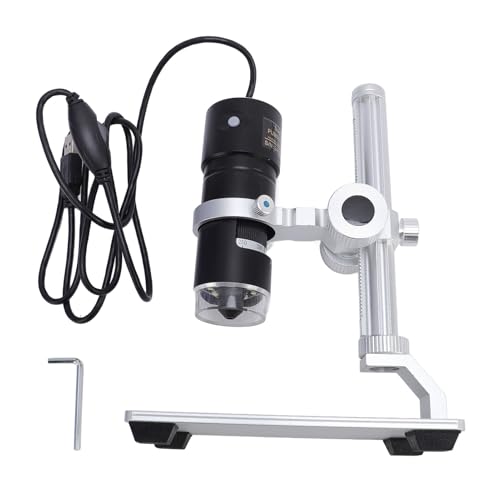 USB Digital Microscope Camera 10X-280X Magnification with Stand 8 LED Ring Lighting for Win 7 8 10