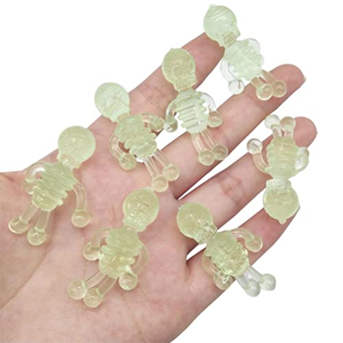 Generic Juguete de Esqueleto Pequeño Luminoso, Paquete de 10 Uds., Juguete para Aliviar el Estrés de TPR para Rellenos de Bolsas de Dulces, Fiesta de Cumpleaños para Niños