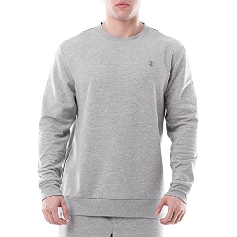 IZOD Men's Quilted Knit Crewneck Long Sleeve Sweatshirt, Light Grey Heather, XXL Cover