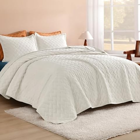 Litanika Velvet King Quilt Bedding Set, Linen Grey 3 Pieces Luxury Fluffy Reversible Velvet Quilt Sets, Beige Soft Plush Bedspread Coverlets Comforter Bedding Decor All Season(1 Quilt, 2 Pillowcases) Cover