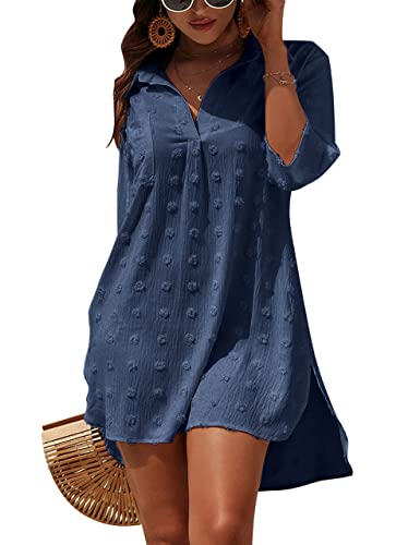 Image of Blooming Jelly Womens Swimsuit Coverups White Chiffon Bathing Suit Cover Up Bikini Swimwear Beach Dress Outfits