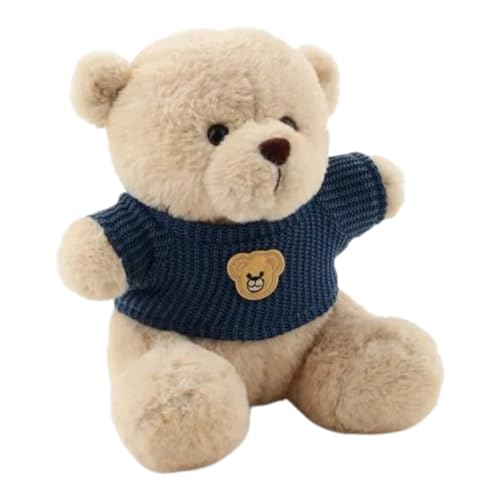 Image of Cute Teddy Bear Soft Toy Plush Stuffed Animal with Sweater for Kids Baby - Soft Huggable Teddy Doll for Cuddling, Birthday Gift & Home Decor 25CM