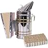 Bee Hive Smoker Kit – Stainless Steel Smoker with Heat Shield & 54 Natural Pellets, Beekeeping Tool Set for Beginner or Professional Beekeeper