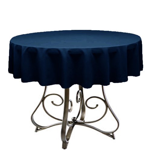 KS LINENS Polyester Round Tablecloth 54" (Dark Navy)