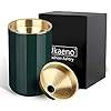 Ukaeno Ashtray with lid, stainless steel wind ashtray, ashtray for outdoor, balcony and office, windproof and portable, dark green
