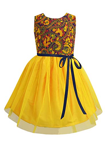 Image of A.T.U.N. (All Things UBER Nice) Girl's Skater Knee Length Embroidered Sleeveless Stylish Party Dress