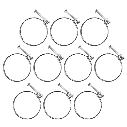 POWERTEC 2-1/2 Inch Double Wire Hose Clamp with bolt, 10 PK Adjustable Hose Clamps for Dust Collector, Dust Collection Hose and Dryer Vent Hose, Pipe Clamp, Worm Gear Clamp, 70263 (Color May Vary) by POWERTEC - Used condition - US$9.92