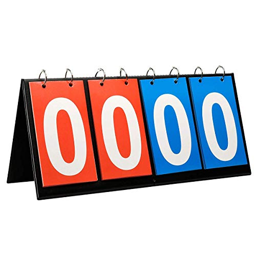 4-Digital Portable Table Top Scoreboard Flipper, Volleyball Basketball Table Tennis Sports Score Flip Scoreboard #TOP1