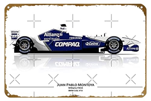 KNIOIL Williams FW24 - Juan Pablo Montoya Poster Vintage Metal Tin sign Logo Family Club Bar Cafe Bedroom Art Wall Decoration Gift 8x12 inches