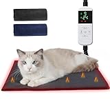 Angelpet ペット用ホットカーペット【特許取得中】 ペット用ヒーター 猫 犬 ホットマット ヒーターマット 電気ヒーター ペット加熱パッド 9段階温度調節 14段階タイマー機能 コード全て鋼管で保護 噛み癖対策 過熱保護 防水 暖房器具 寒さ対策 カバー2枚付き Mサイズ (45*45CM).