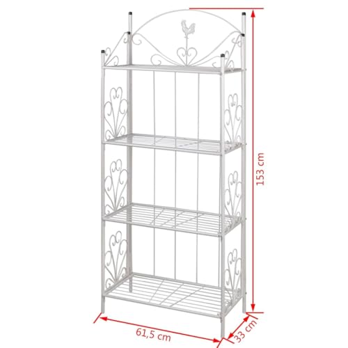 Support d'angle pour plantes en métal blanc au fini soigné - 5