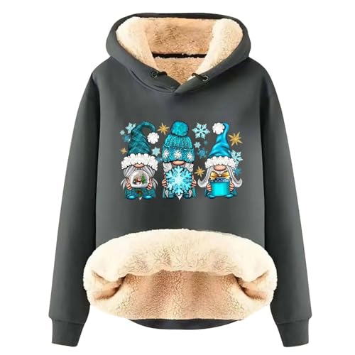 Sweatshirt à capuche vert femmes manches longues vêtement chaud polaire L