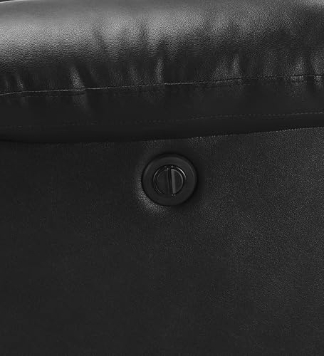 Image of Little NAP Single Amet Soft Leatherette Motorized Recliner | Padded Seater Aram Sofa | Relaxing Chair for Home Office Movie Theater Room | Black