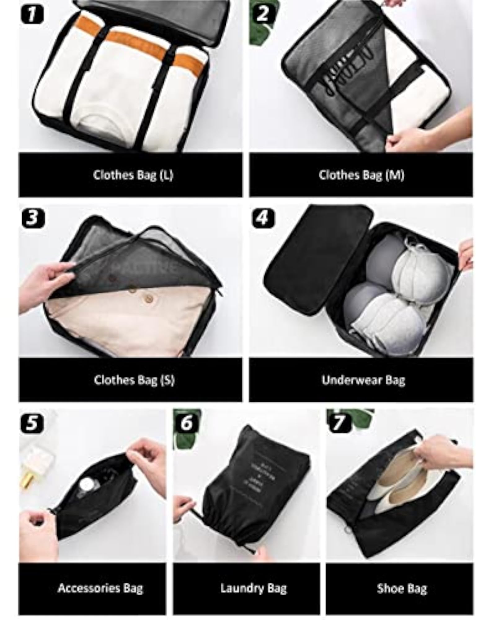 Packing Cubes for Travel, 9 Set Luggage Organizers