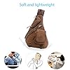 FANDARE Retro-Brusttasche, Herren, Rucksack, Damen, Sling Bag, Segeltuch, Schultertasche, Umhängetasche, für Business, Universität, Schule, Radfahren, Camping, Reise, Braun, L, Freizeitrucksack #3