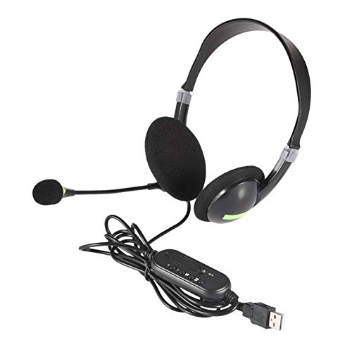 Preisvergleich Produktbild Sliveal Computer-USB-Headset, Callcenter-Headset mit Mikrofongeräuschunterdrückung, kabelgebundenes Business-Headset für Skype / PC / Laptop / Mac