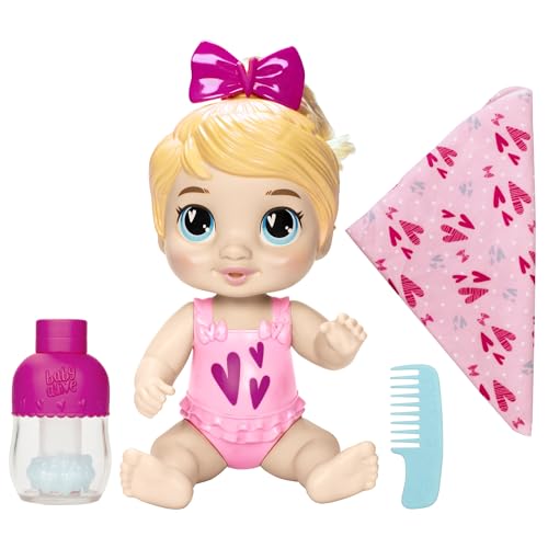 Baby Alive Shampoo Snuggle Harper Hugs Blonde Hair 11 Inch Water Baby Doll Playset, Toys for 3 Year Old Girls & Boys & Up