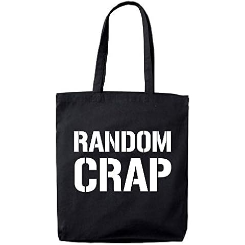 Lolmugs Random Crap 100% Cotton Black 38x42cm Funny Tote Bag Cover