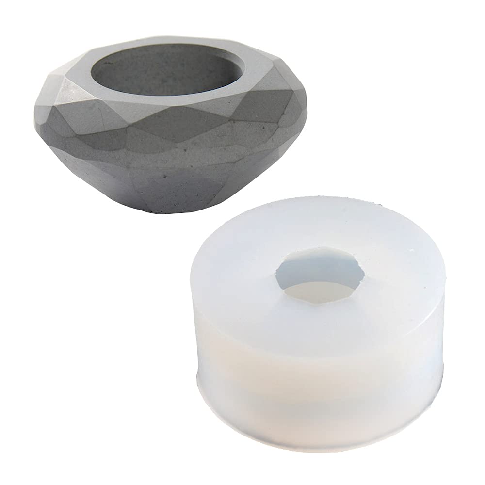 Moule silicone pot succulente ciment gypse et bougeoir fait main