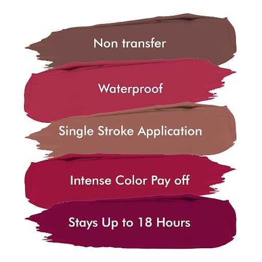 Image of Colors Queen Plum Matte Non Transfer, Water Proof, Liquid Lipstick Nude Sensation 7 ml