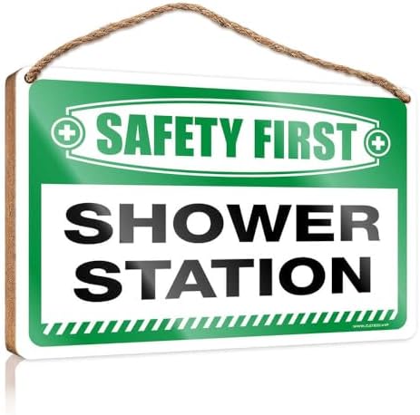 Safety First Shower Station Wood Sign of Bathrooms Decor and Accessory image 4
