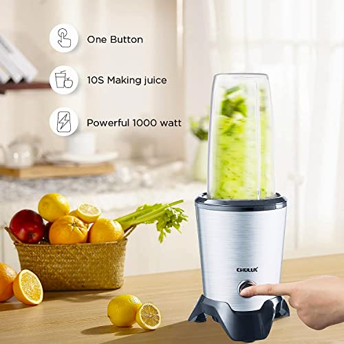 Chulux 1000W Bullet Blender For Shakes And Smoothies, Personal Single Serve Blender With 6-Edge Blade 32Oz Blender Cup, Portable Blender Coffee Grinder Nutritional Blender For Kitchen Fruit Vegetable #TOP5