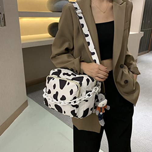 STOBOK Bolsa de Fraldas de Desenho Animado Bolsa de Corpo Cruzado Padrão de Vaca Bolsa de Grande Cap