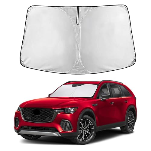 Image of EcoNour Windshield Sun Shade for Mazda CX-9 2016-2026 | Front Window Sunshade | Foldable Car Sun Protector | Blocks UV Rays & Keeps Interior Cooler
