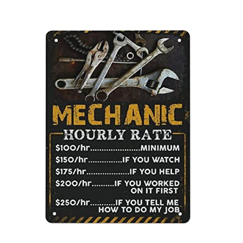 Signe en étain AOOEDM mécanicien plaque décorative murale rétro